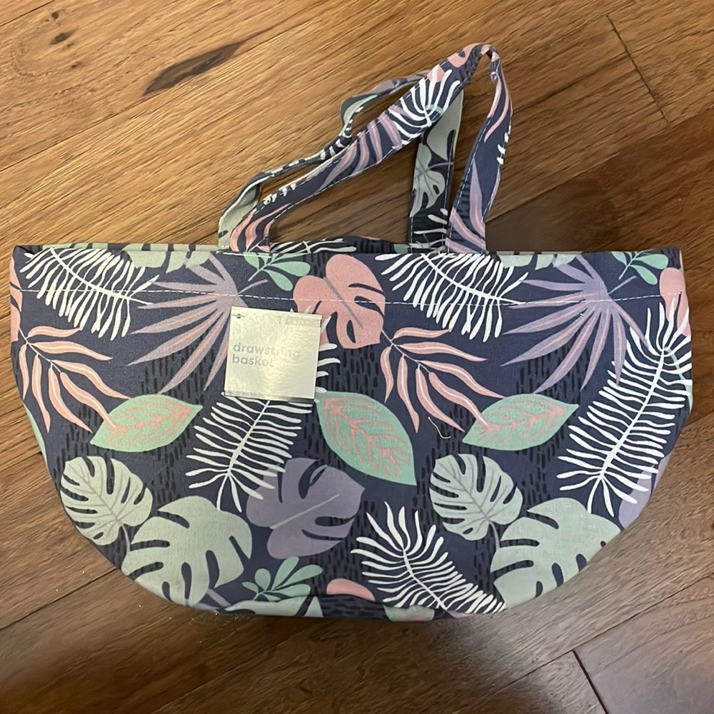 Hawaiian Print Drawstring Basket Bag